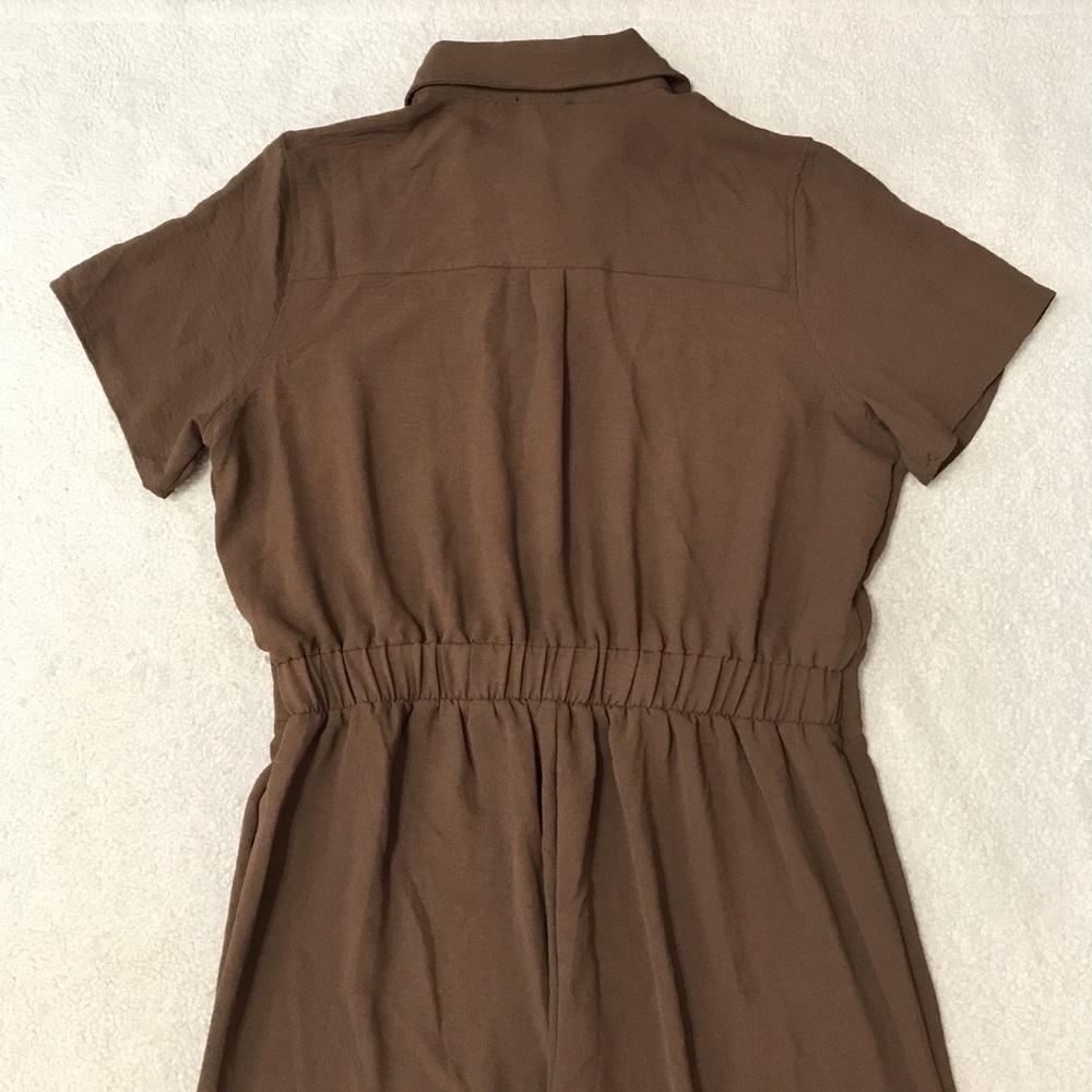 Fashion Nova Wide Leg Jumpsuit Short Sleeve Chocolate Brown Size 1X - Picture 16 of 16